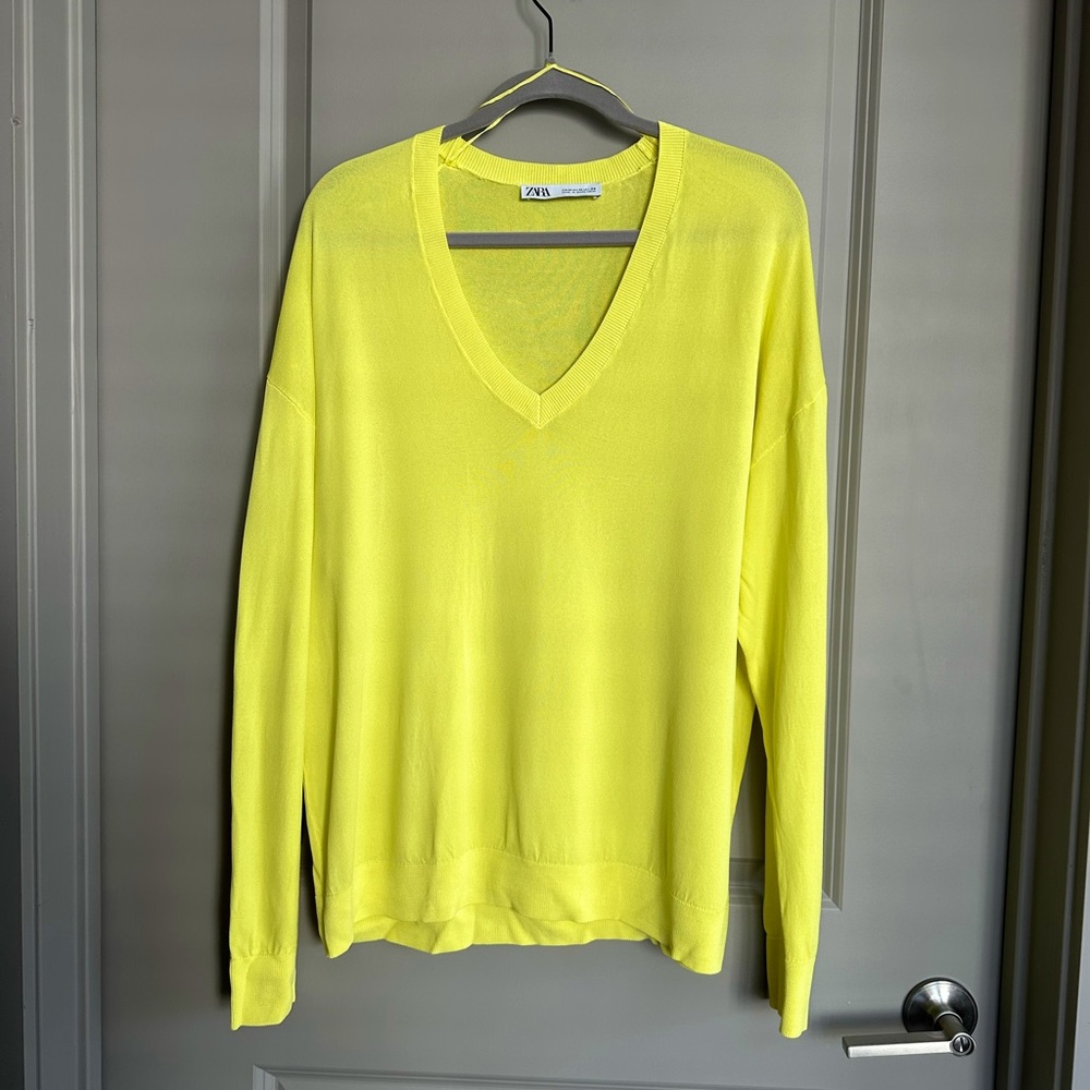 Zara Neon Yellow Pullover